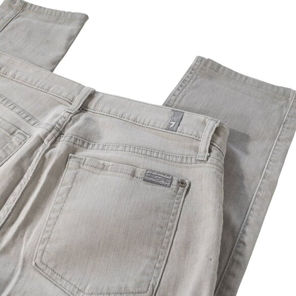 7 For All Mankind Relaxed Skinny W 27 L 25 Gray Jeans Faded - Picture 9 of 14